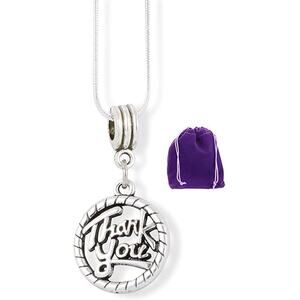 Thank You Necklace | Text in a Circle Charm Stainless Steel